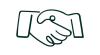 Dibujo lineal de dos manos estrechándose, símbolo de confianza, colaboración o trato comercial